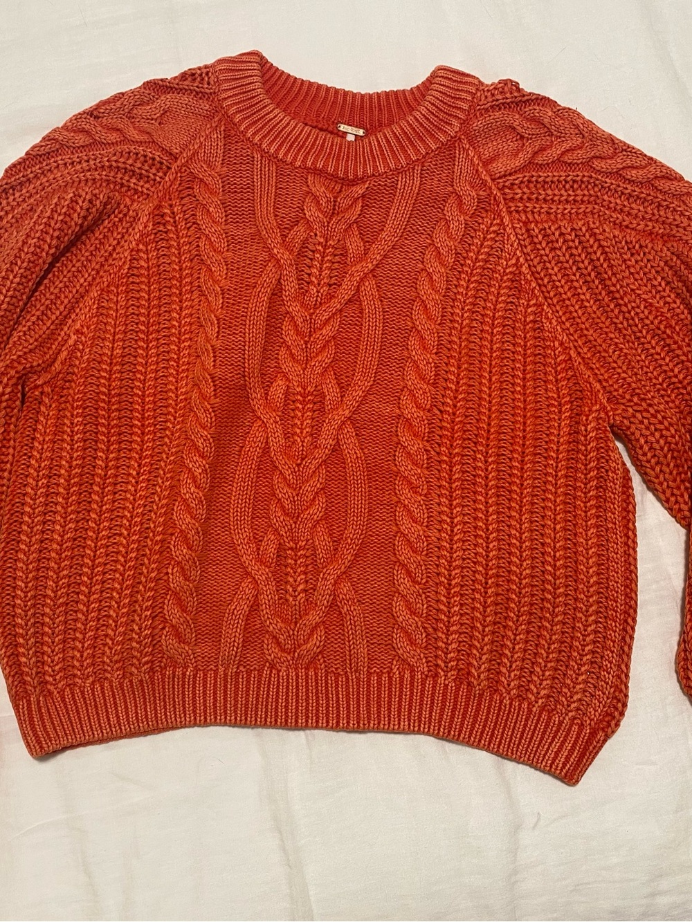 Free people Cozy Cable Knit Sweater - Burnt Orange